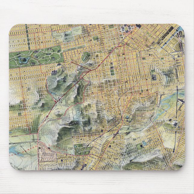 Mousepad Mapa do Vintage San Francisco (Frente)