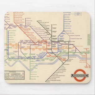 Mousepad Mapa dos Caminhos de Ferro Subterrâneos de Londre
