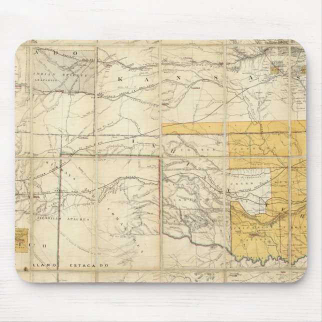 Mousepad Mapa Dos Estados Do Kansas E Do Texas (Frente)