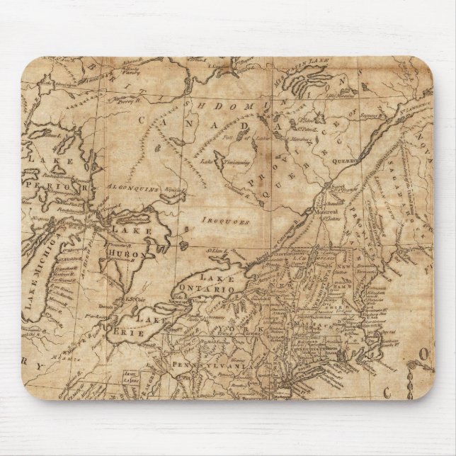 Mousepad Mapa dos Estados do Norte e do Meio 2 (Frente)