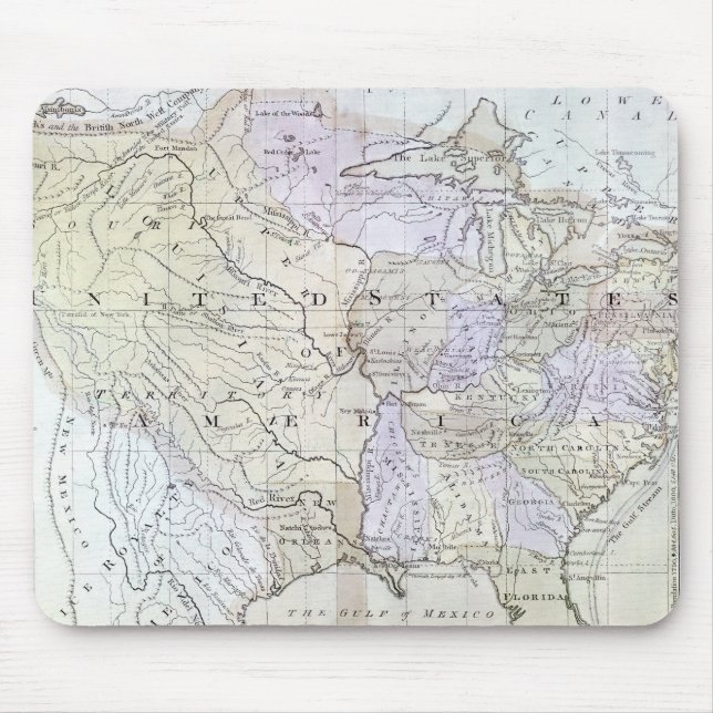 Mousepad MAPA dos ESTADOS UNIDOS, c1812 (Frente)