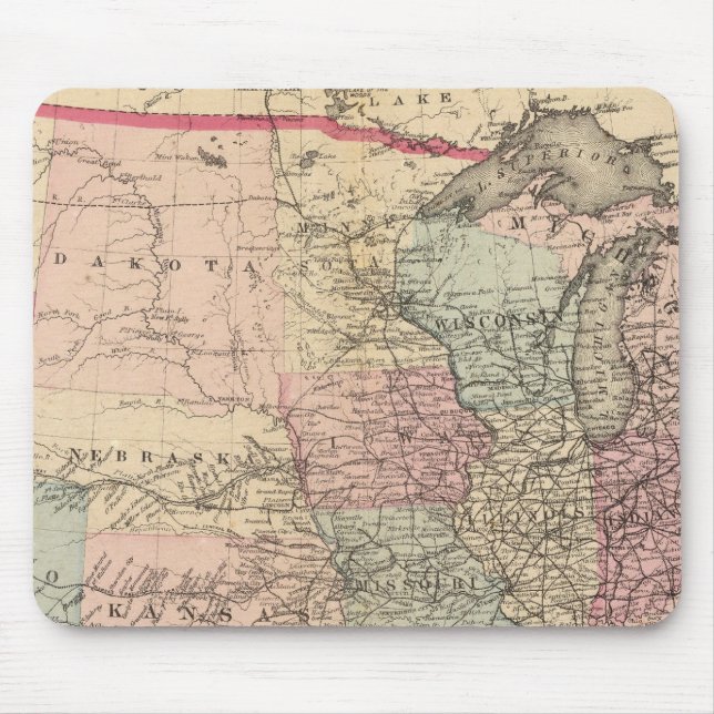 Mousepad Mapa dos Estados Unidos com Pony Express Route (Frente)