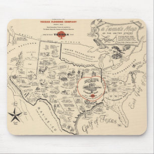 Mousepad Mapa dos Estados Unidos do Texas