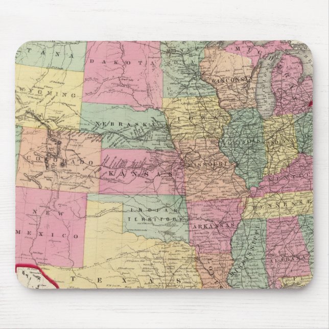 Mousepad Mapa dos Estados Unidos e dos territórios (Frente)