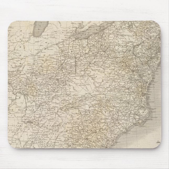 Mousepad Mapa dos Estados Unidos mostrando acordos (Frente)