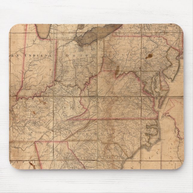 Mousepad Mapa dos Estados Unidos por Abraham Bradley Junior (Frente)