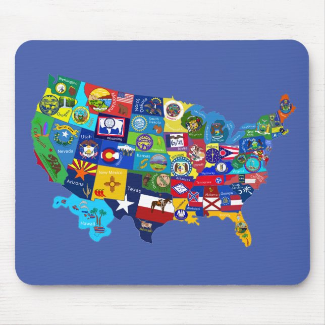 Mousepad Mapa dos EUA (Frente)