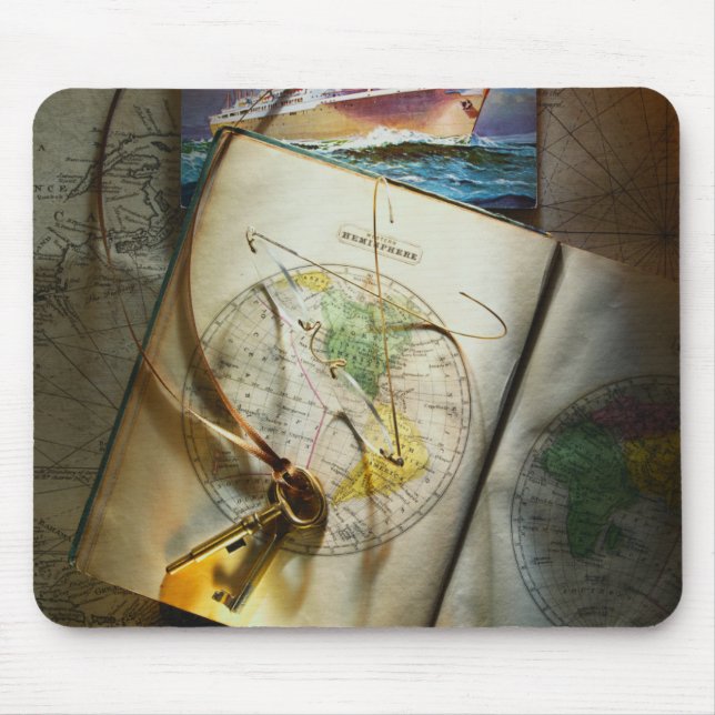Mousepad Mapa e compasso (Frente)