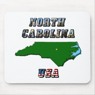 Mousepad Mapa e Texto da Carolina do Norte