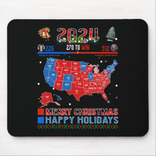 Mousepad Mapa Eleitoral 2024 Merry Christmas Trump Landslid