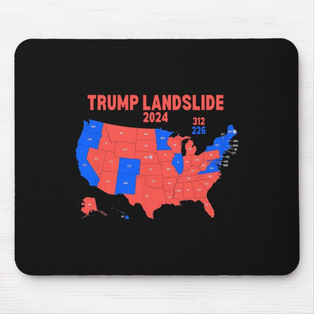 Mousepad Mapa Eleitoral 2024 Trump 312 Deslizamento (Frente)