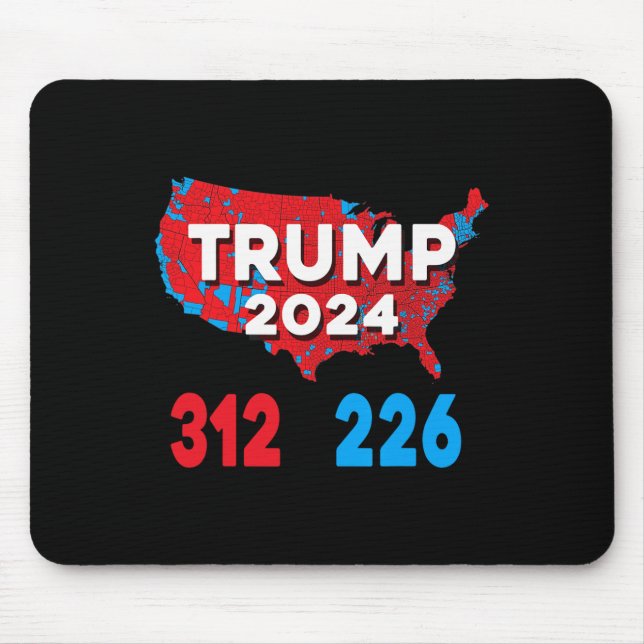 Mousepad Mapa Eleitoral 2024 Trump 312 Eleições Vermelhas 2 (Frente)