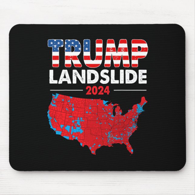 Mousepad Mapa Eleitoral 2024 Trump Deslizando Mães Vermelha (Frente)
