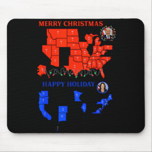 Mousepad Mapa Eleitoral de 2024 Feliz Natal Trump Deslize
