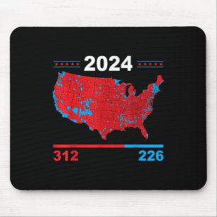 Mousepad Mapa Eleitoral Trump 312 Red 2024 Resultados Eleit