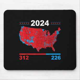 Mousepad Mapa Eleitoral Trump 312 Red 2024 Resultados Eleit