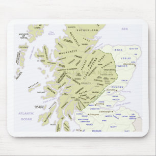 Mousepad Mapa escocês do clã de Scotland