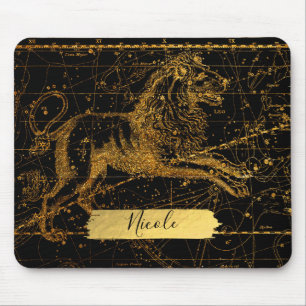 Mousepad Mapa Estelar Celeste Signo Astrológico LEÃO Leão D
