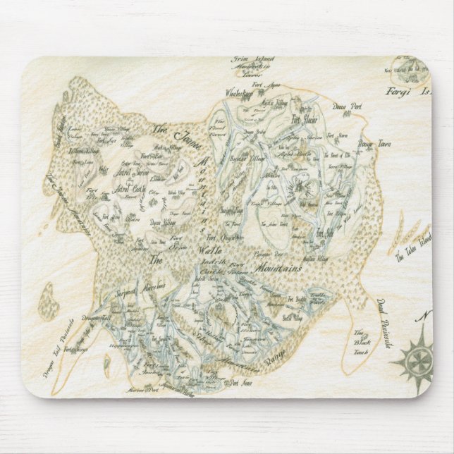 Mousepad Mapa etiquetado de Trino (Frente)