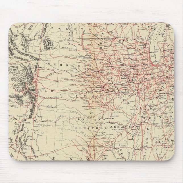 Mousepad Mapa ferroviário EUA (Frente)