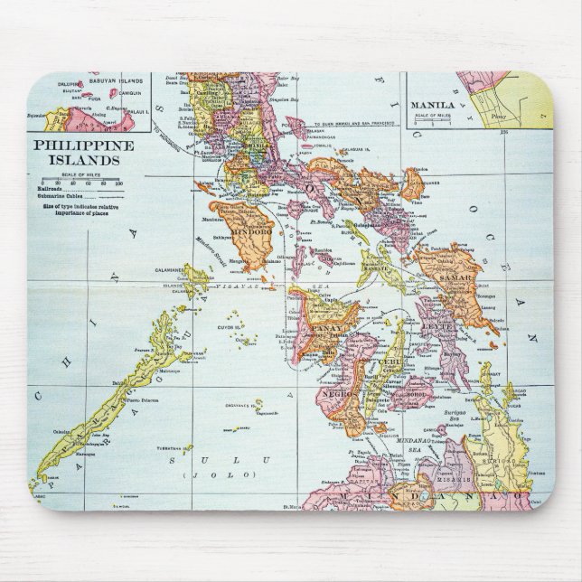 MOUSEPAD MAPA: FILIPINAS, 1905 (Frente)