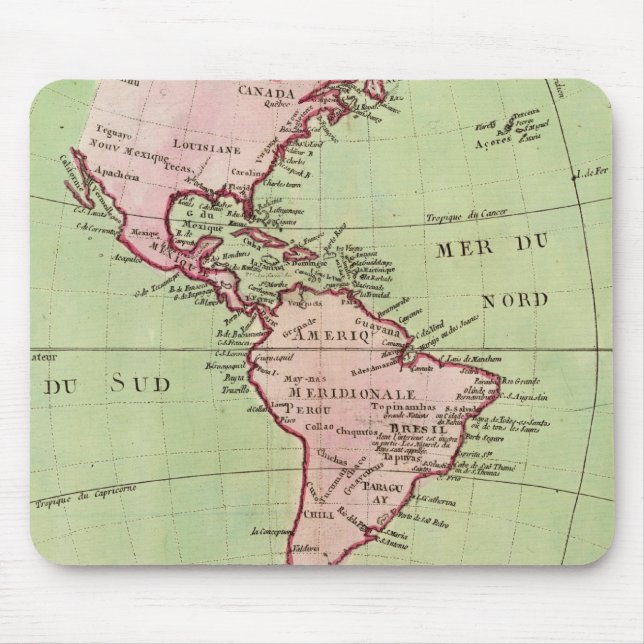 Mousepad Mapa físico das Américas (Frente)