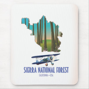Mousepad Mapa florestal nacional da Califórnia EUA