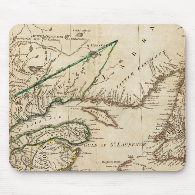 Mousepad Mapa Geral das Colônias Britânicas Nortes (Frente)