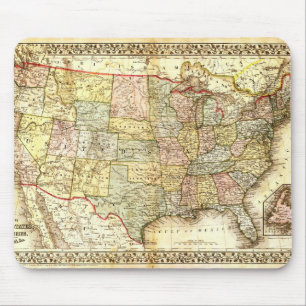Mousepad Mapa geral dos EUA dos Estados Unidos idosos do