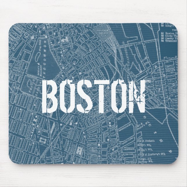 Mousepad Mapa gráfico de Boston (Frente)