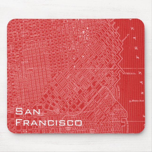 Mousepad Mapa gráfico de São Francisco (Frente)