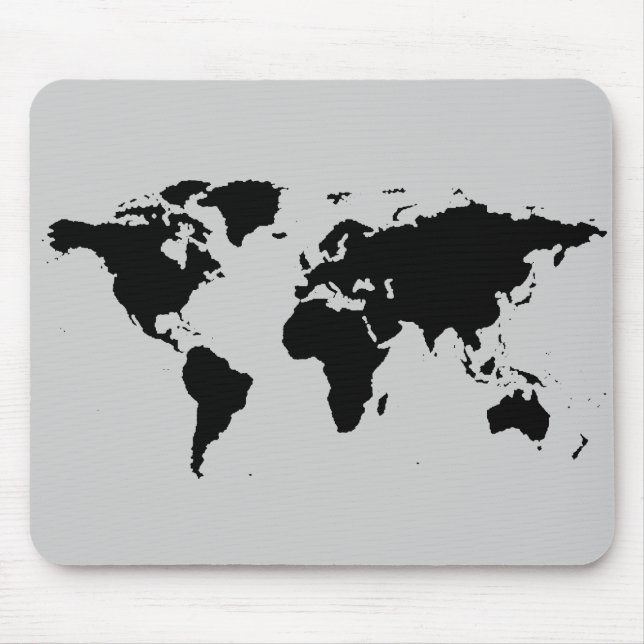Mousepad mapa gráfico preto mundial (Frente)
