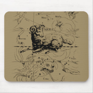 Mousepad Mapa Hevelius 1690 da constelação do Aries