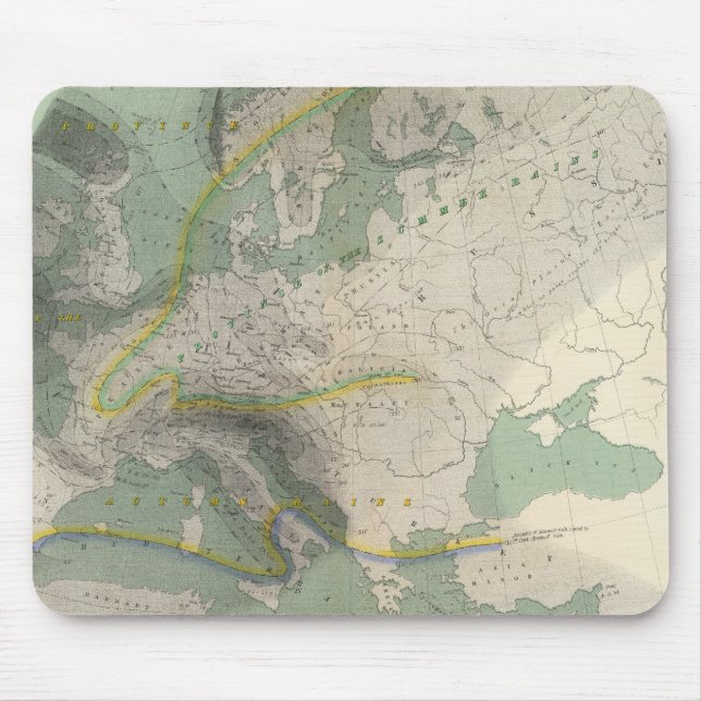Mousepad Mapa hietográfico Europa (Frente)