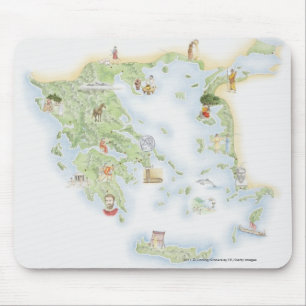 Mousepad Mapa ilustrado da piscina antiga