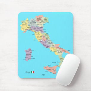 Mousepad Mapa isolado das regiões italianas