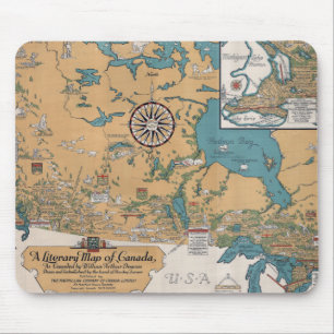 Mousepad Mapa Literário do Canadá