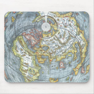 Mousepad Mapa Mundial Antigo em Forma de Coração Peter Apia
