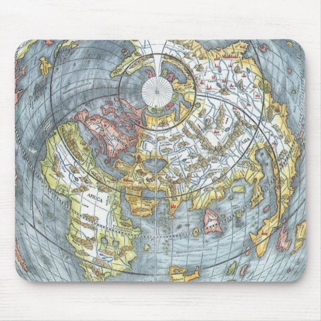 Mousepad Mapa Mundial Antigo em Forma de Coração Peter Apia (Frente)