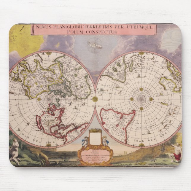 Mousepad Mapa Mundial Antiquado (Frente)