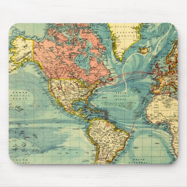 Mousepad Mapa Mundial Apresentando os Estados Unidos (Frente)