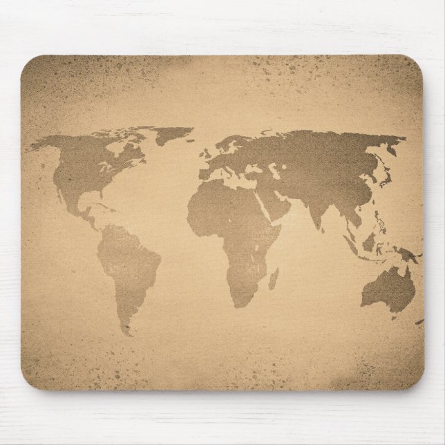 Mousepad Mapa mundial da Vintage (Frente)