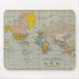 Mousepad Mapa Mundial da Vintage em 1910
