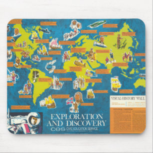 Mousepad Mapa Mundial de Histórico Visual e Exploração