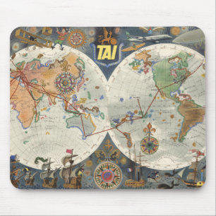 Mousepad Mapa Mundial dos Transportes - Aeriens Internation