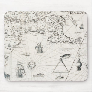 Mousepad Mapa Mundial Medieval Quebec Nova França América