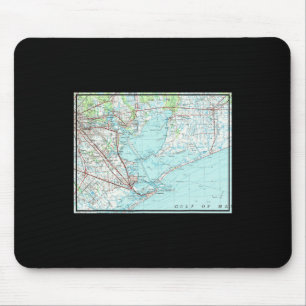 Mousepad Mapa náutico de Vintage Galveston Bay Tx (1975)