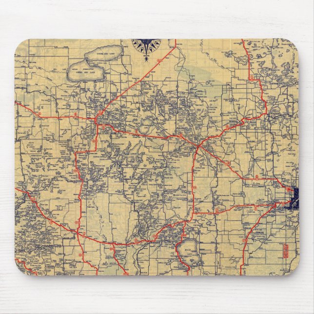 Mousepad Mapa padrão do Minnesota (Frente)