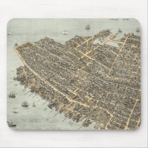 Mousepad Mapa pictórico do vintage de Charleston (1872)
