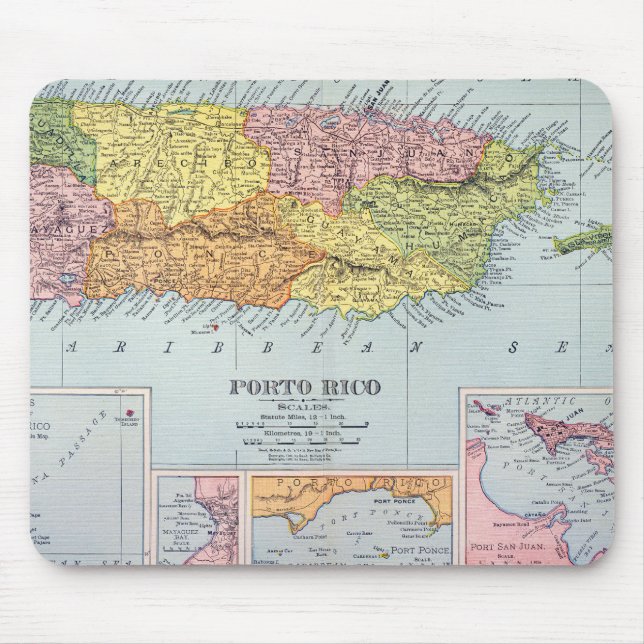 MOUSEPAD MAPA: PUERTO RICO, 1900 (Frente)